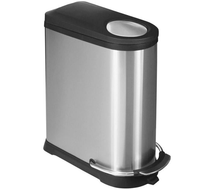 EKO Viva Prullenbak - 20+16 l - Mat RVS afvalbak. Nieuw!!, Huis en Inrichting, Woonaccessoires | Prullenbakken, Inox, Met pedaal