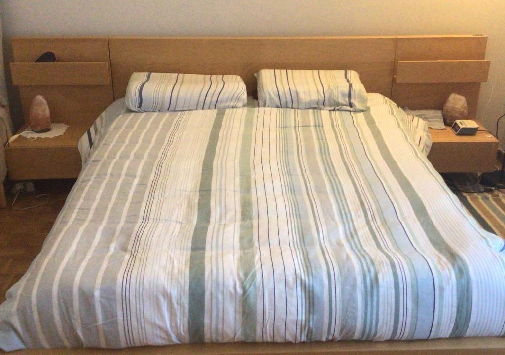 À donner Lit IKEA MALM, retirer mercredi 20 mai avant-midi, Beige, 140 cm, Enlèvement, Utilisé