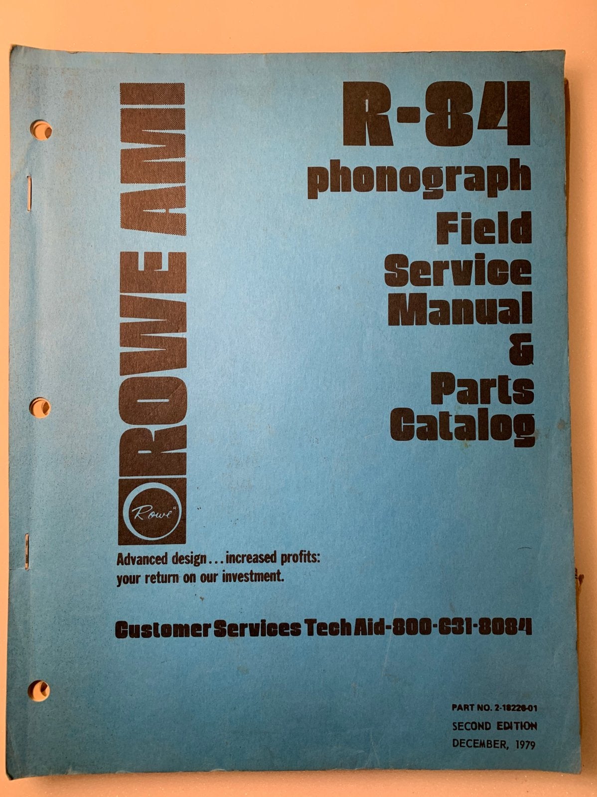 Rowe AMI T-84 Service manual (origineel), Verzamelen, Automaten | Jukeboxen, Ophalen, Gebruikt, Ami