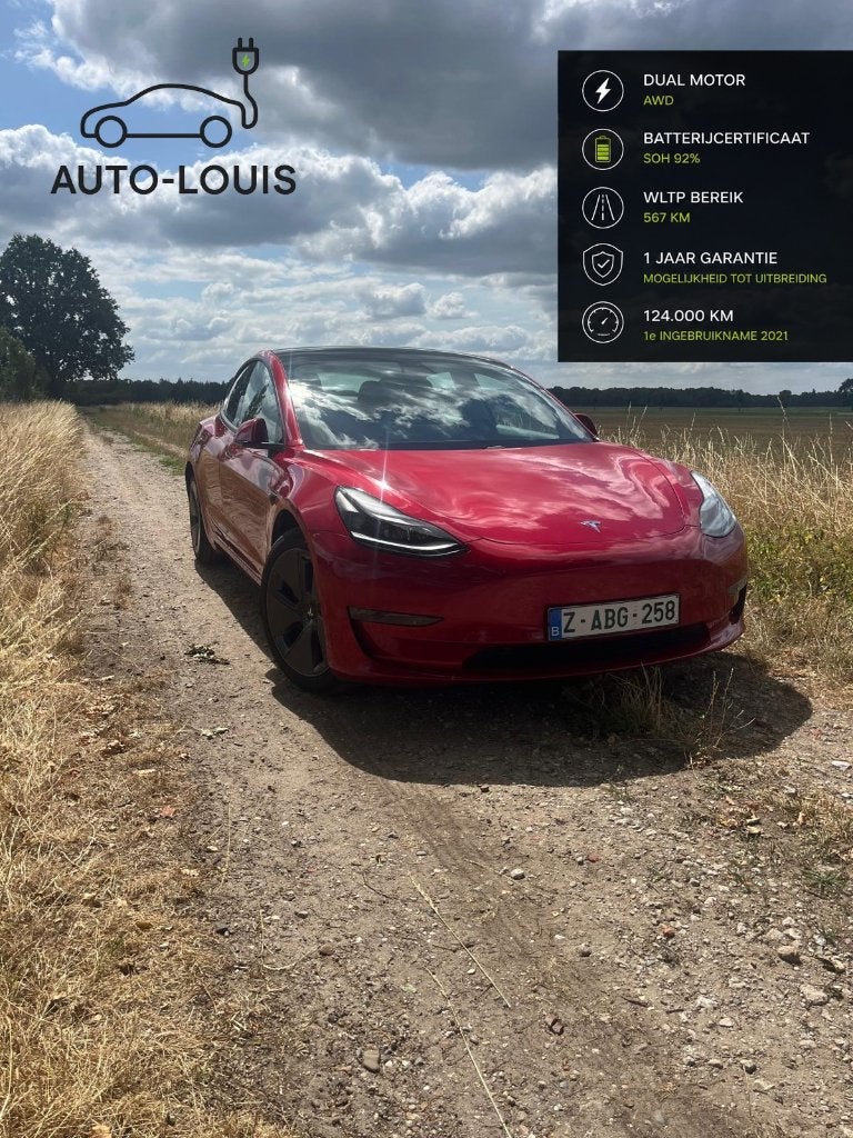 Tesla Model 3 Long Range Dual Motor AWD – 2021 – 124.000 km, Auto's, Automaat, 324 kW, Zwart, https://public.car-pass.be/vhr/ccedea3e-4e8a-404d-8346-d89ba9165297