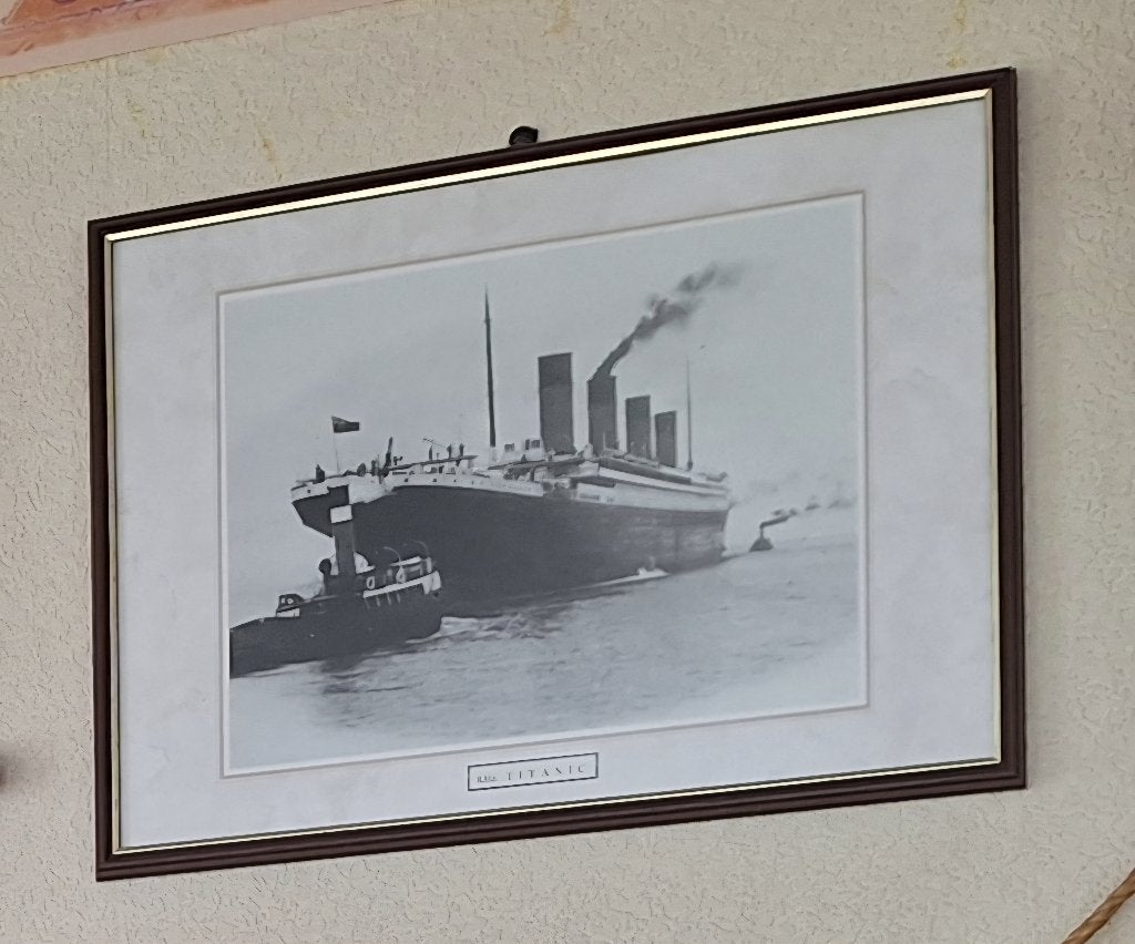 Kader met tekening Titanic, Antiquités & Art, Enlèvement, Dessin, Sous verre