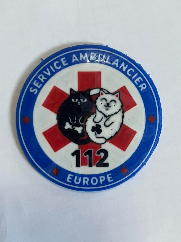 112 Europe klittenbandpatch voor ambulances, Verzamelen, Speldjes, Pins en Buttons, Nieuw, Ophalen of Verzenden