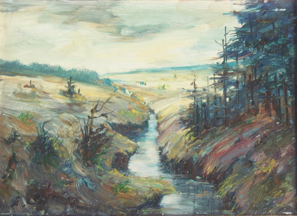 Emile Canone: Tros-Marets, Hoge Venen (37 x 31 cm), Antiquités & Art, Art | Peinture | Classique, Enlèvement ou Envoi, Signé, Peinture à l'huile