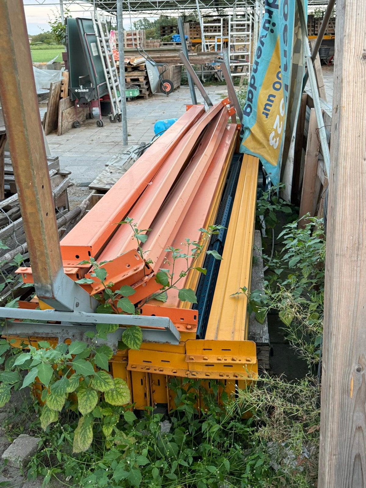 Stalen liggers voor palletstelling 3,6m lang, Ophalen, Gebruikt