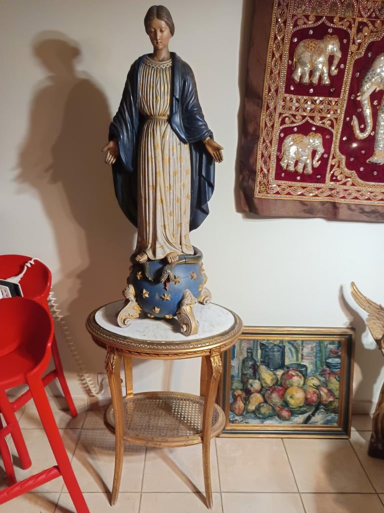 Statue vierge polychrome