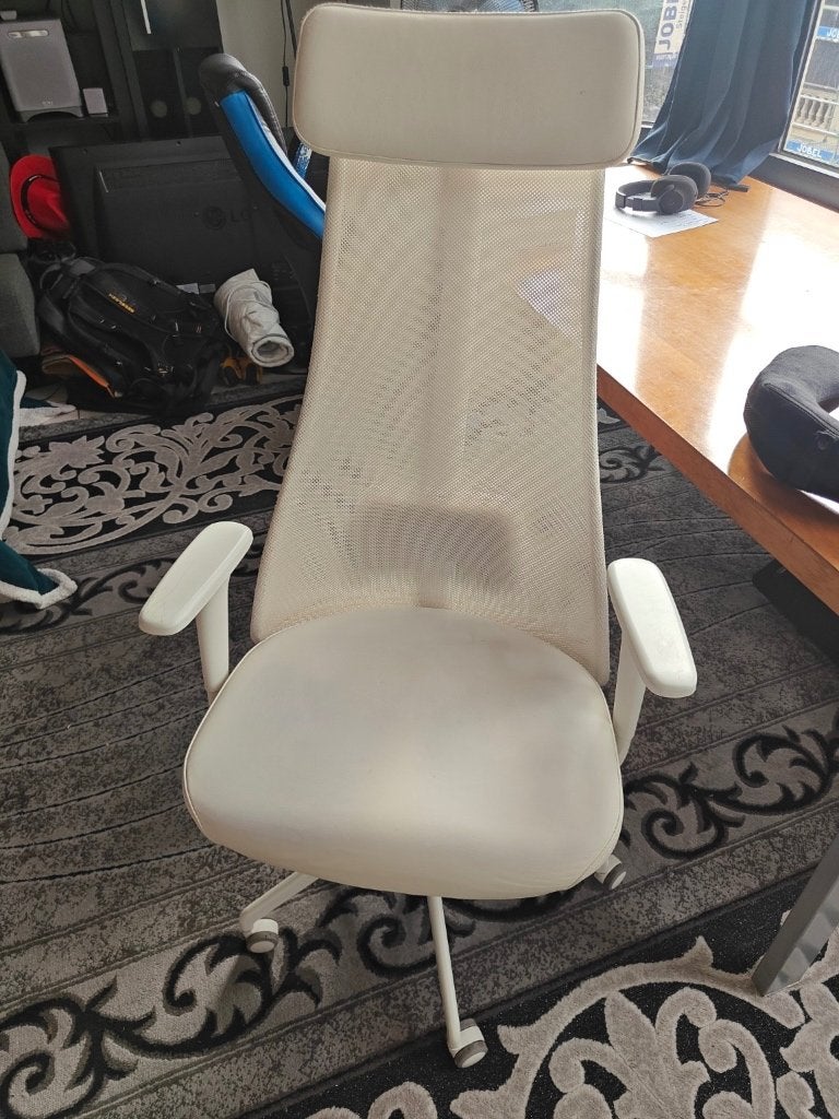 IKEA JÄRVFJÄLLET white office chair, Ophalen, Wit, Bureaustoel, Ergonomisch