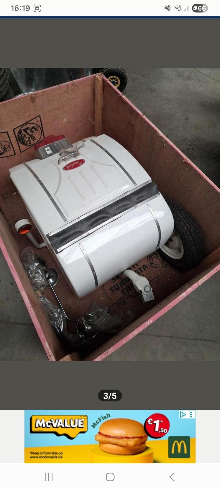 Dans le cadre de NOS ! Fourgon à bagages original Vespa Lamb, Enlèvement