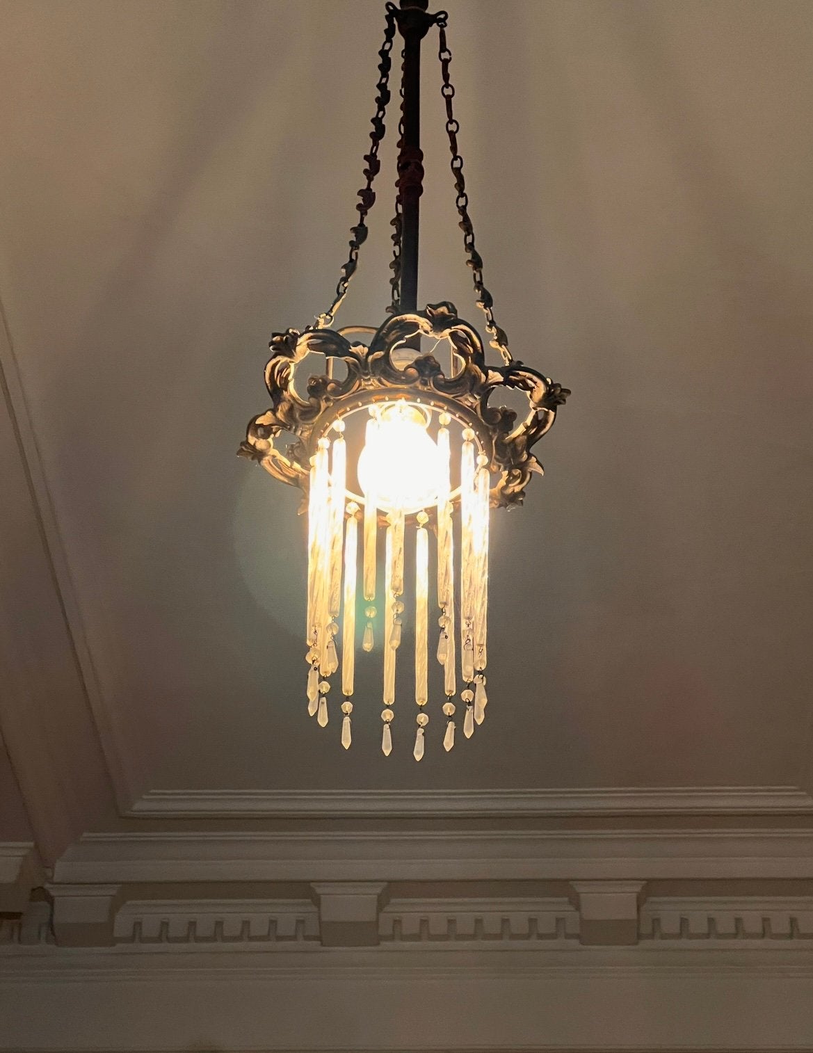 Petit lustre élégant, Verre, Art nouveau, Enlèvement, E27 (grand)