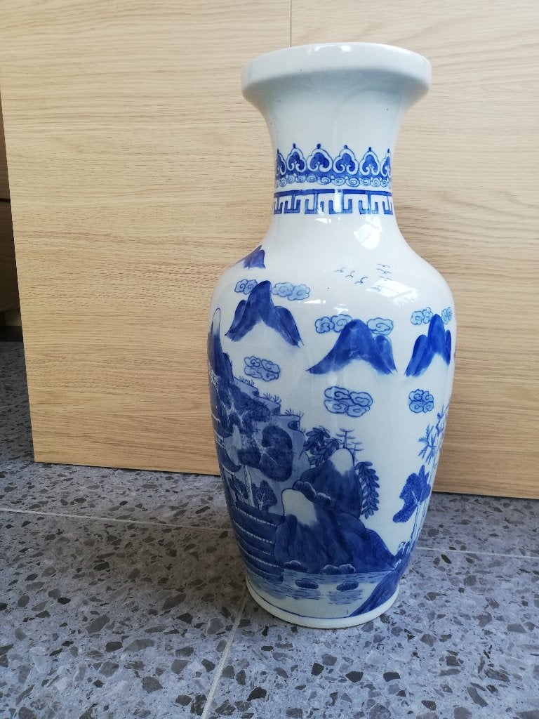 chineese vaas blauw, Ophalen