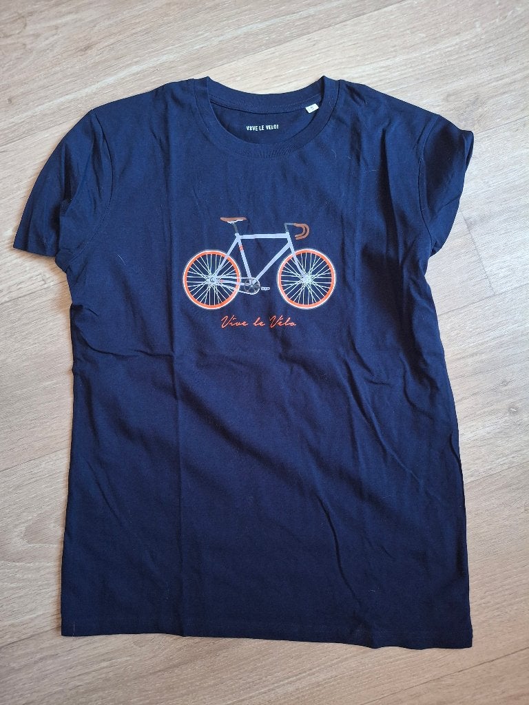 t-shirt Vive le Vélo maat S in nieuwstaat, Vive le vélo, Blauw, Ophalen of Verzenden, Zo goed als nieuw