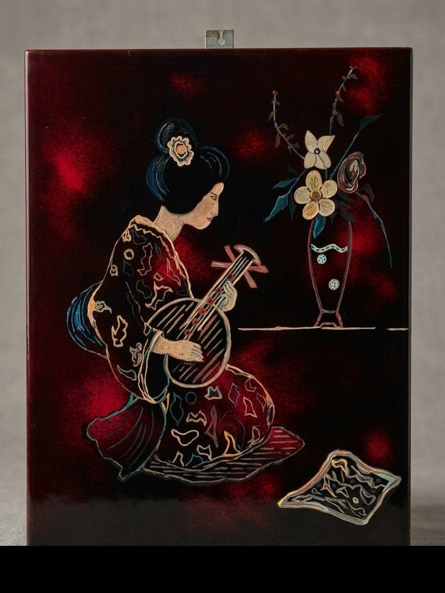 Panneau décoratif en laque japonaise, Enlèvement