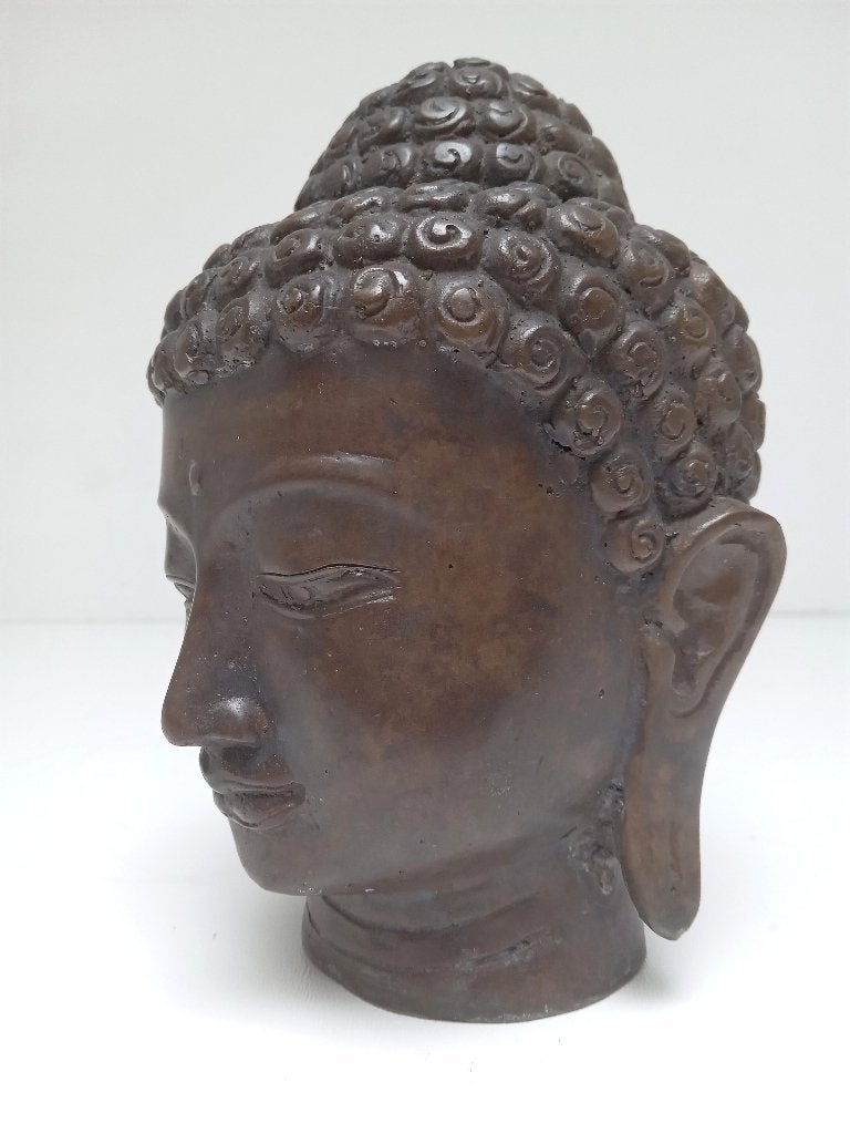 Tête de Bouddha en bronze, Antiek en Kunst, Kunst | Niet-Westerse kunst, 16 cm, Bruin, Verzenden, Handgemaakt