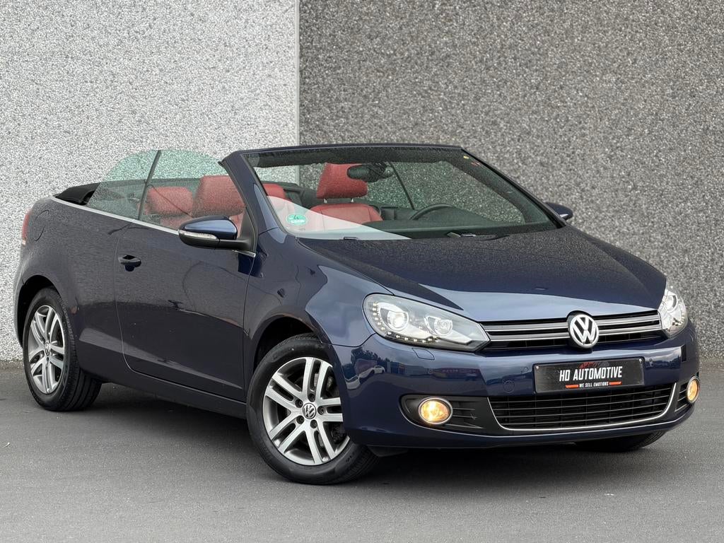 VW GOLF 6 CABRIO 1.4i *AUTOMATIC* 2011 EURO5 • LEDER • AIRCO, Stof, 4 cilinders, Cabriolet, Blauw