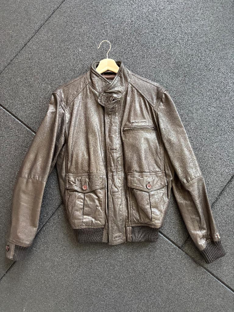 Leren jas Tommy Hilfiger, Kleding | Heren, Ophalen, Bruin, Maat 48/50 (M), Tommy hilfiger
