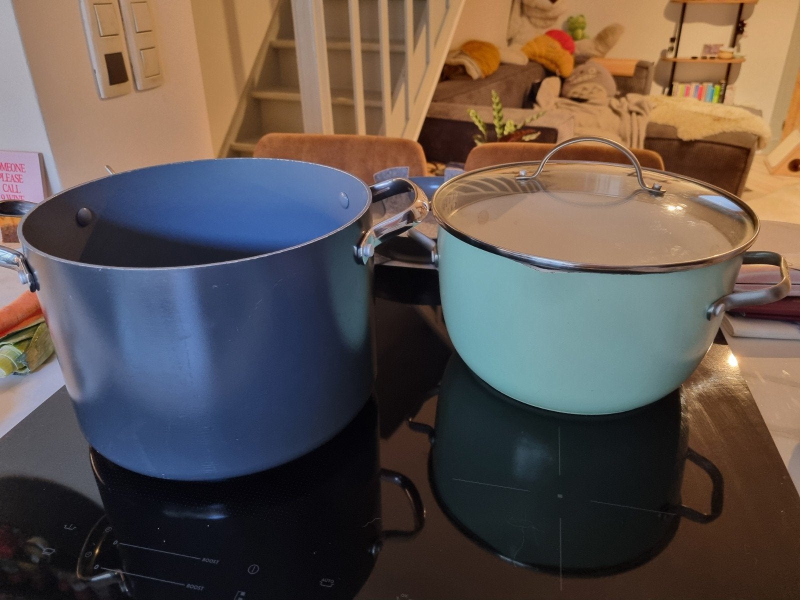 2 Greenpan pannen zonder deksel, Huis en Inrichting, Gebruikt, Gietijzer, Ophalen of Verzenden, GreenPan