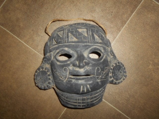 Aardewerk masker - Peru, Ophalen of Verzenden, Masker, Steen/keramiek
