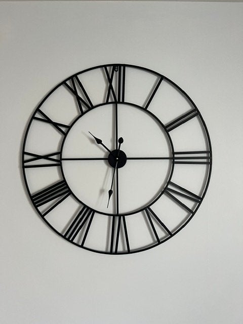 Belle grande horloge murale (diamètre 88 cm), Avec carillon, Moderne, Noir, Enlèvement