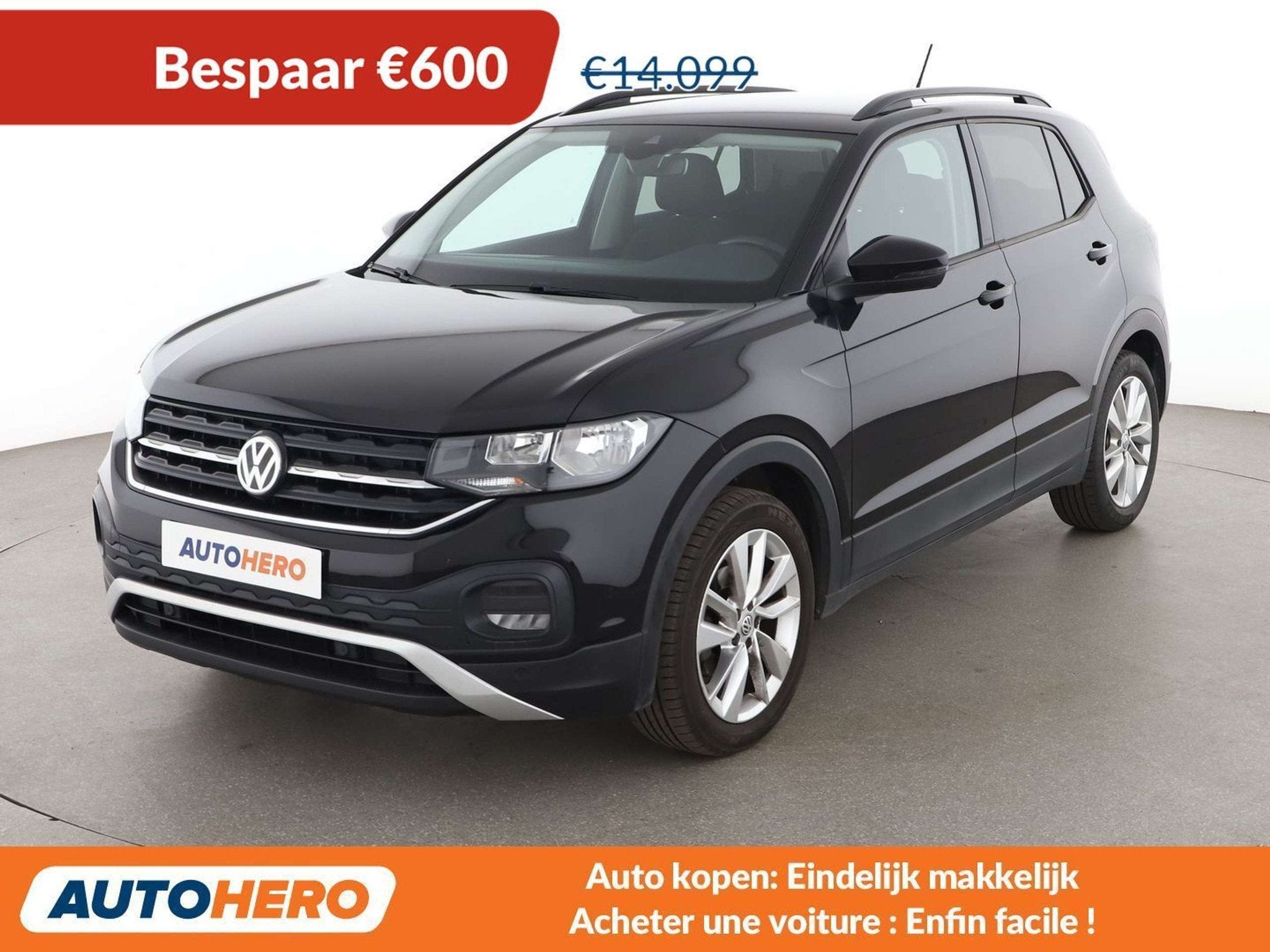Volkswagen T-Cross 1.0 TSI Life (bj 2020), Auto's, Voorwielaandrijving, 95 pk, Overige brandstoffen, Zwart