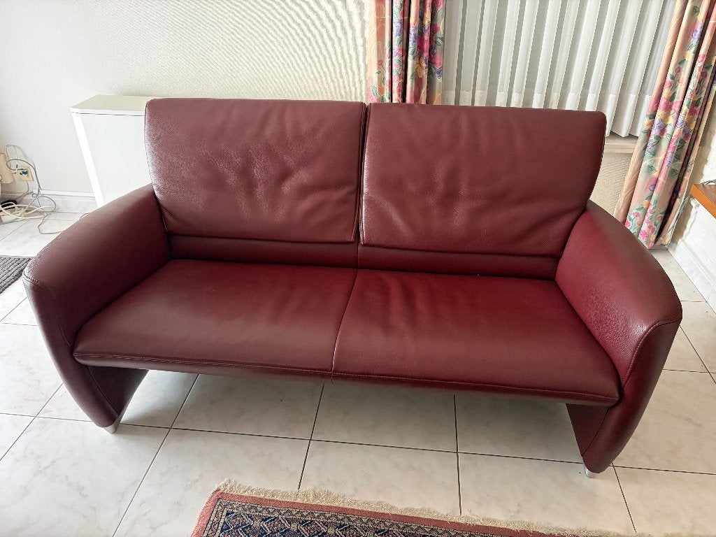 Jori lederen salon, Huis en Inrichting, Ophalen, Zo goed als nieuw, Rechte bank, Tijdloos