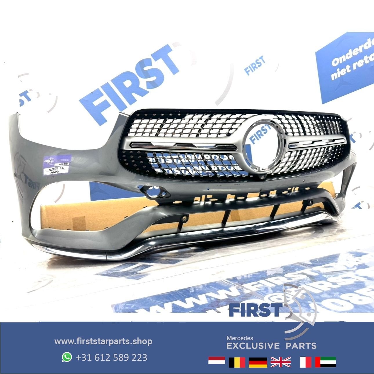 W253 BUMPER GLC FACELIFT AMG + GRIL A2538855904 ZWART WIT GR, Auto-onderdelen, Gebruikt, -, Voor, Ophalen of Verzenden
