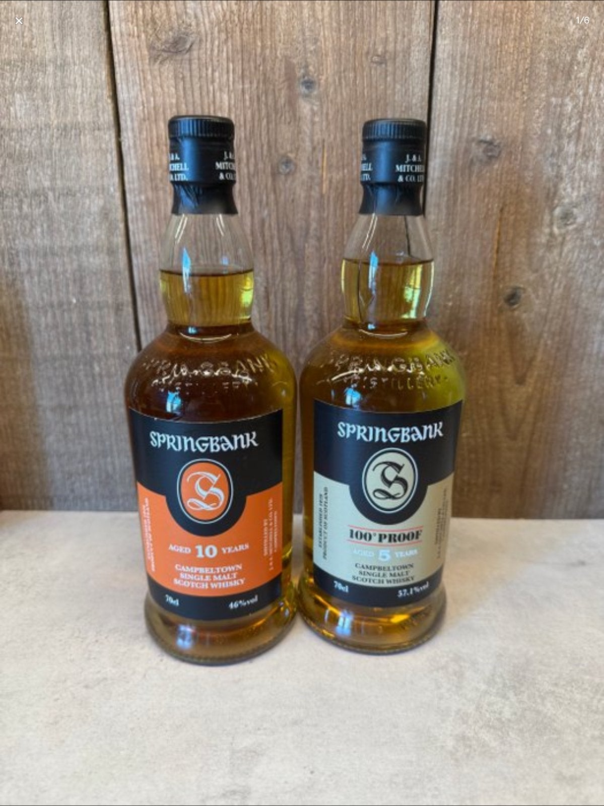 Springbank 10yo & 100 Proof 5yo - 70cl - 2 bouteilles, Collections, Vins, Enlèvement ou Envoi, Comme neuf, Pleine