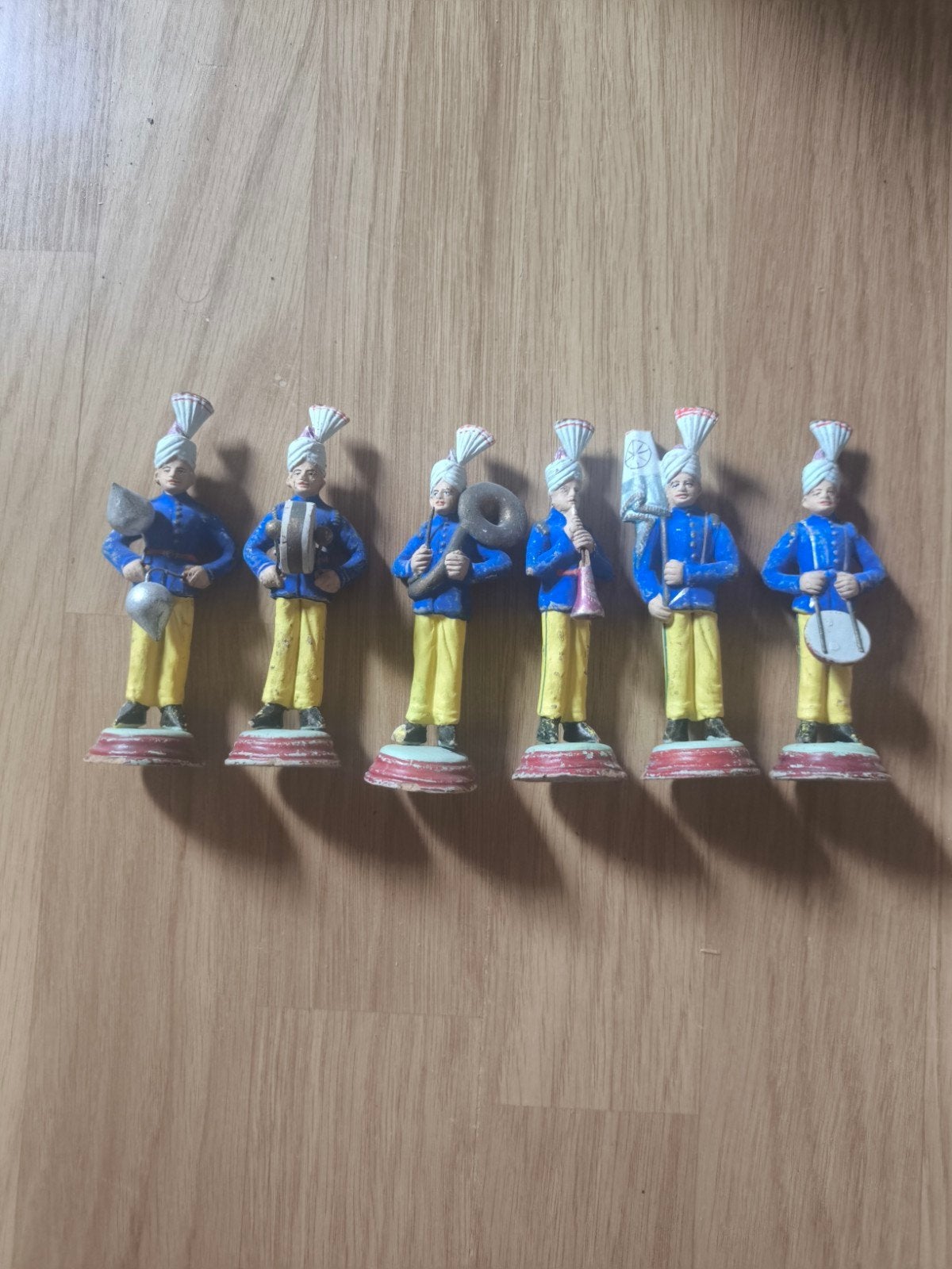 Figurines vintage du corps de musique militaire indien (6 pi, Antiquités & Art, Enlèvement ou Envoi