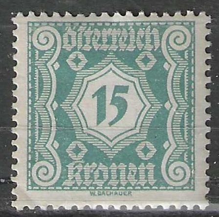 Autriche 1922 - Yvert 112TX - Timbre fiscal - 15 k. (PDF), Envoi, Non oblitéré
