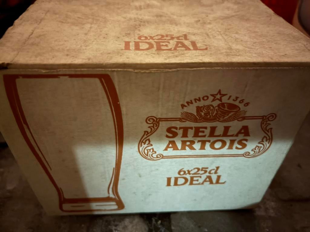 Stella 6x 25cl bierglazen, Ophalen, Zo goed als nieuw, Stella Artois