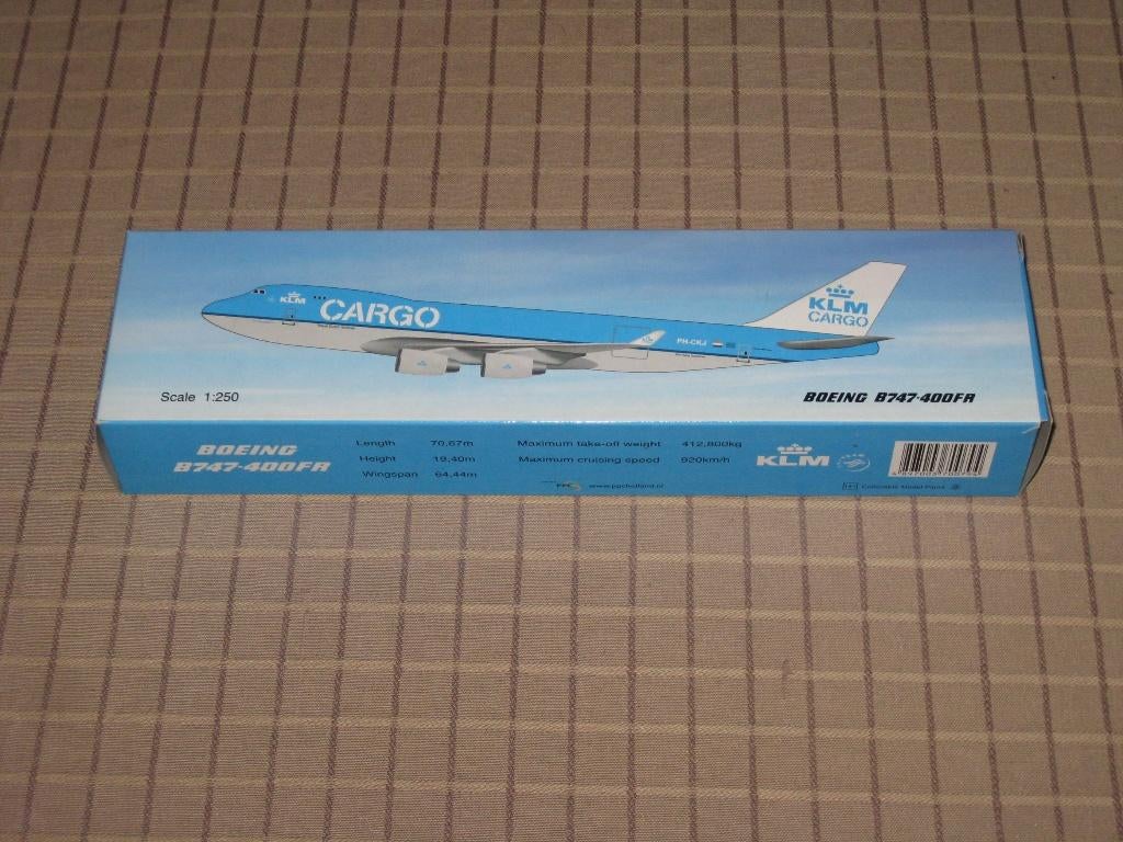 Schaalmodel 1:250 KLM Cargo Boeing 747-400FR, Verzamelen, Luchtvaart en Vliegtuigspotten, Schaalmodel, Ophalen