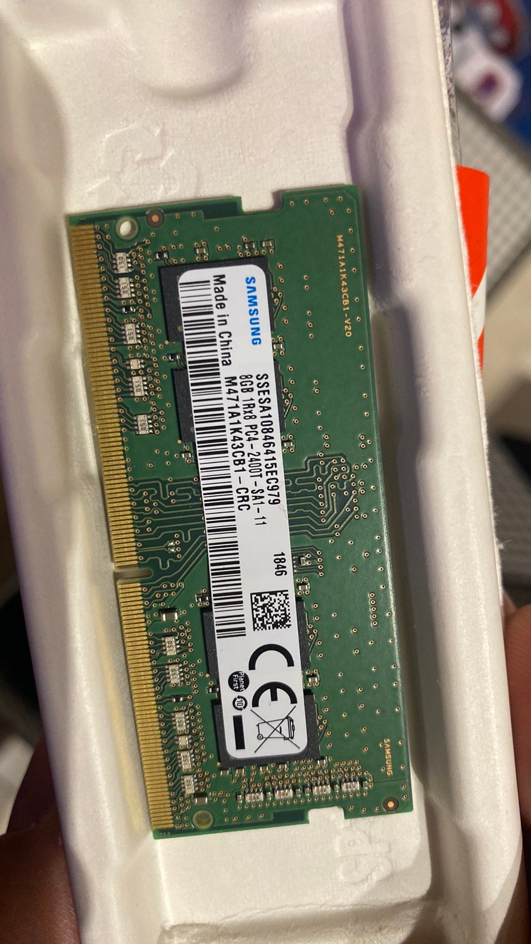 Samsung 8GB DDR4 RAM SO-DIMM PC4-2400T laptopgeheugen, DDR4, 8 GB, Comme neuf, Enlèvement