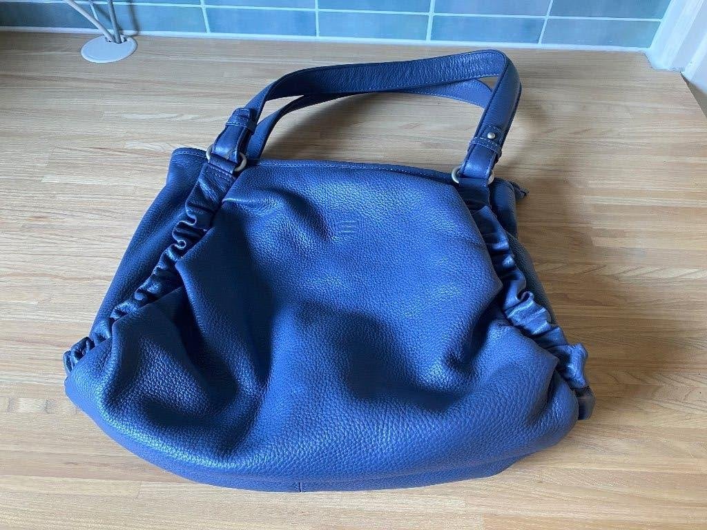 Blauwe handtas Crinkles met bijpassende portemonnee, Handtassen en Accessoires, Tassen | Damestassen, Ophalen of Verzenden, Gebruikt