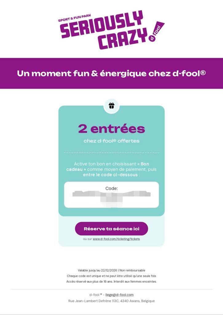 2 tickets / entrées d-fool Awans, Tickets & Billets