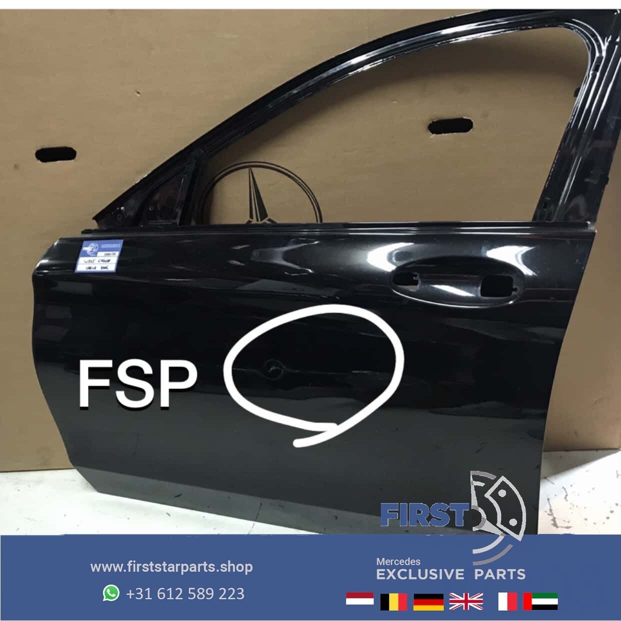 W205 LINKER DEUR ZWART KAAL PORTIER LINKS VOOR Mercedes C Kl, Auto-onderdelen, Gebruikt, -, Deur, Voor