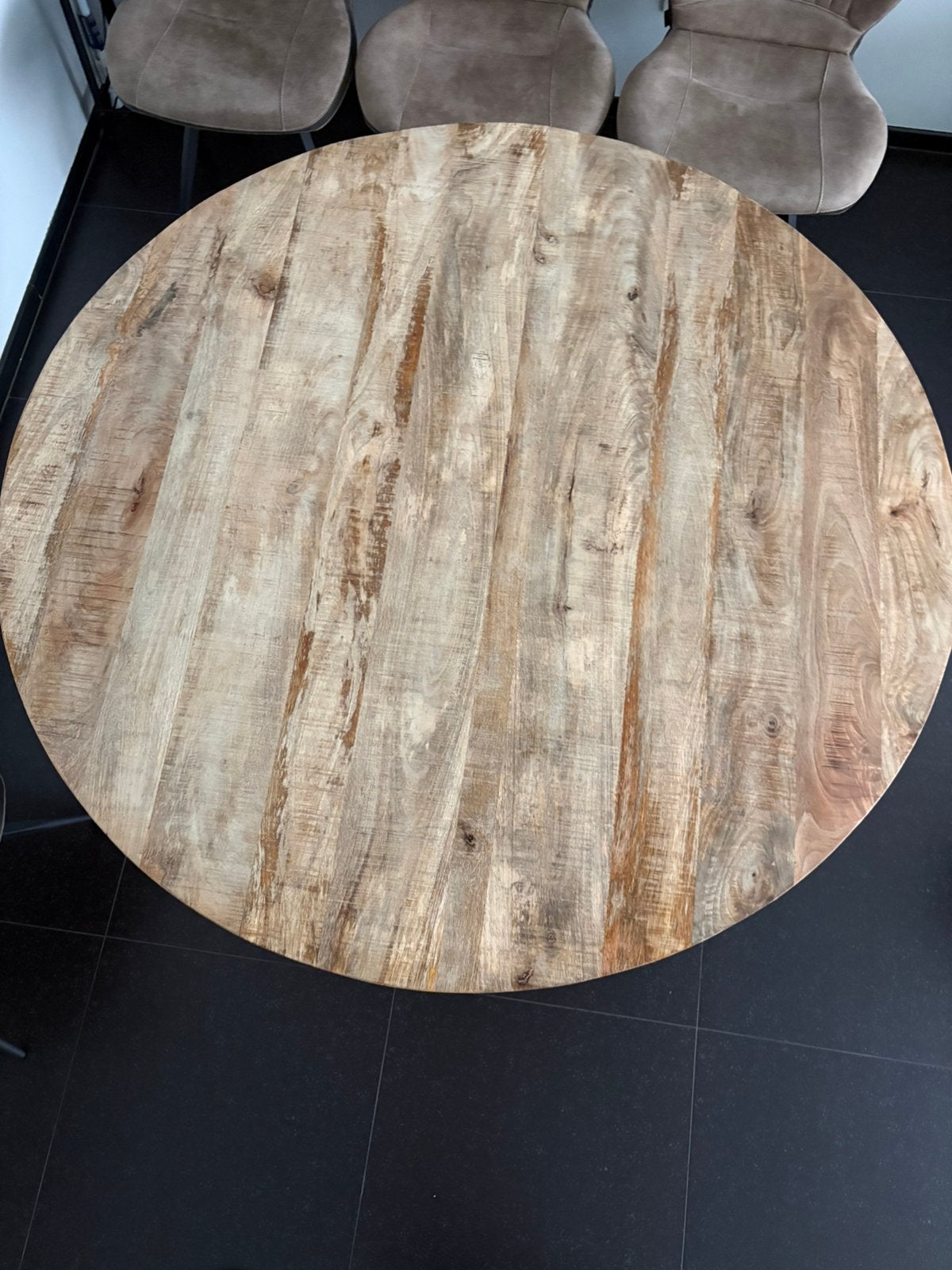 Rond edwin mangohout naturel, Enlèvement, Comme neuf, Rond