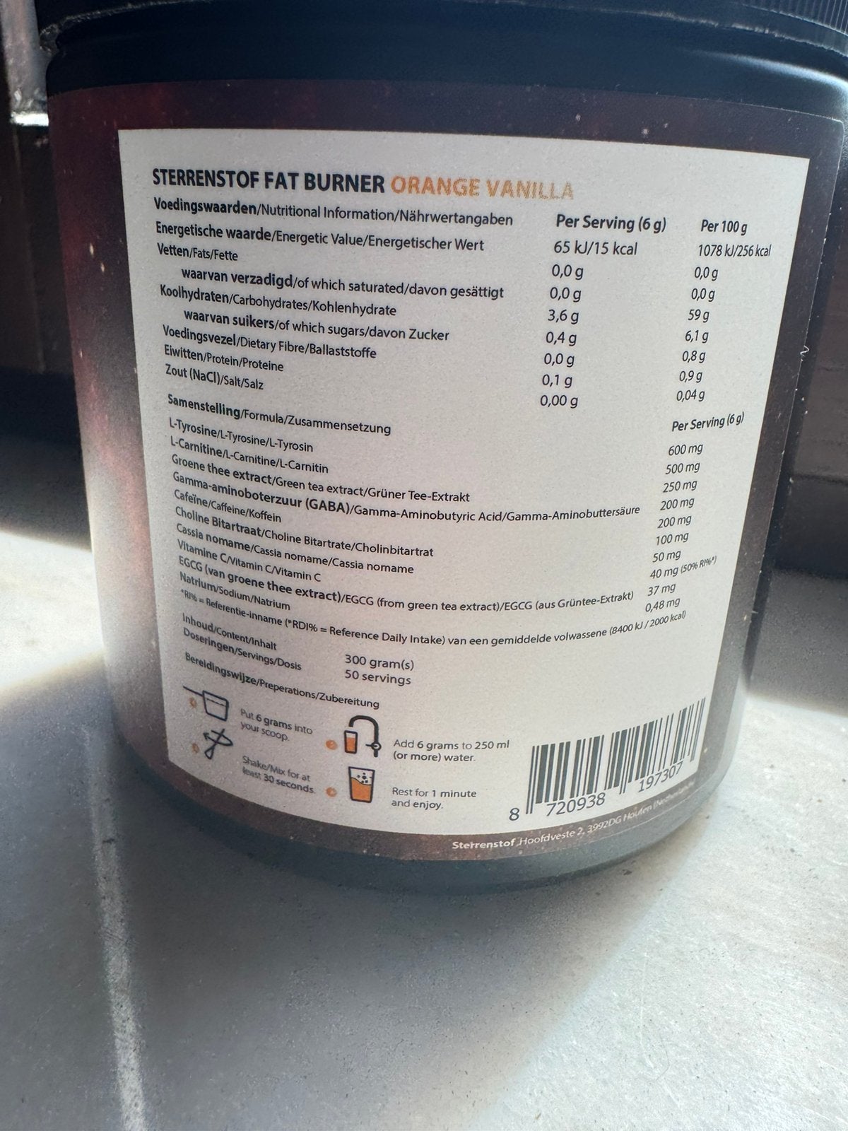 Pre-Workout / - Orange Vanilla, Sport en Fitness, Overige Sport en Fitness, Ophalen of Verzenden, Zo goed als nieuw