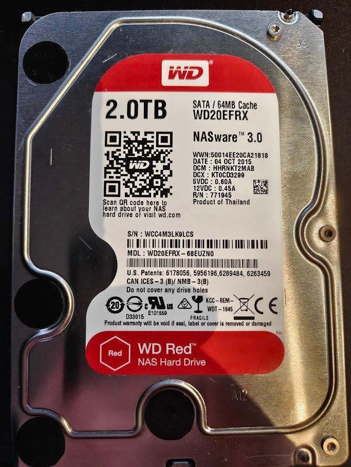 WD Red 2TB NAS HDD CMR – SMART goed, Ophalen, Intern, 2TB, Gebruikt