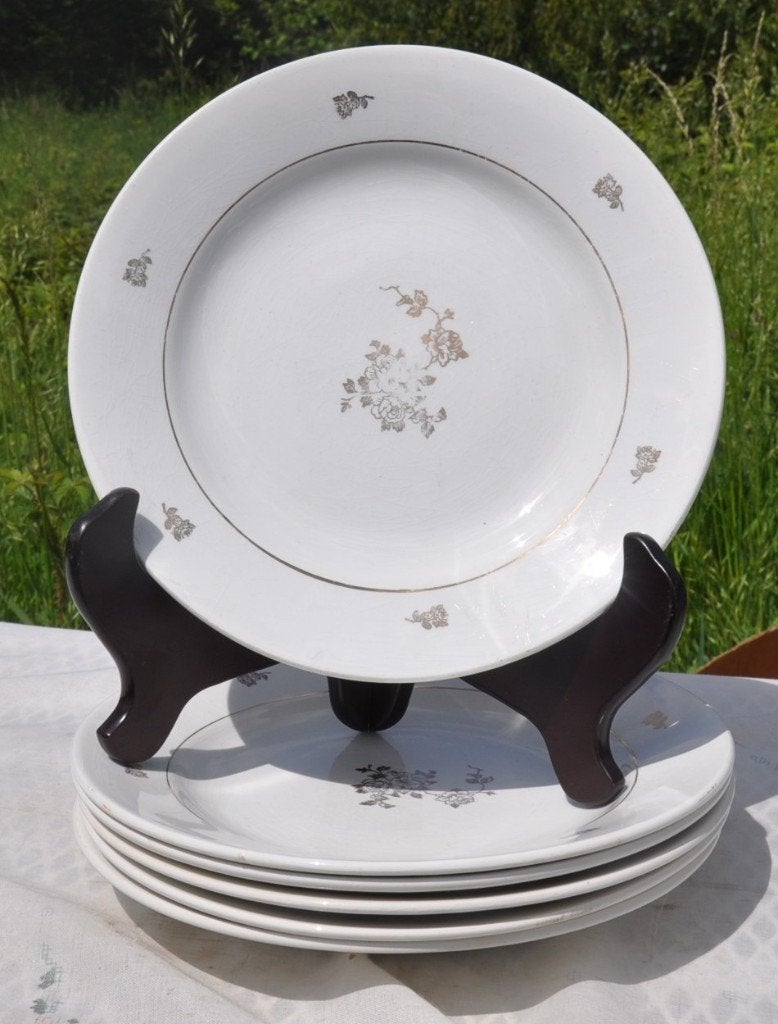 6 assiettes plates faïence saint Amand, Enlèvement ou Envoi