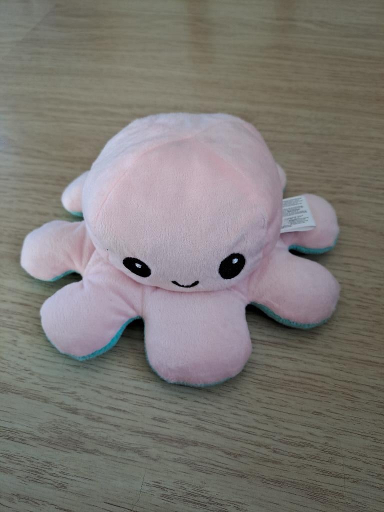 Mood Octopus Knuffel - Dubbelzijdig - 20 cm (mintgroen/roze), Ophalen, Gebruikt, Overige typen