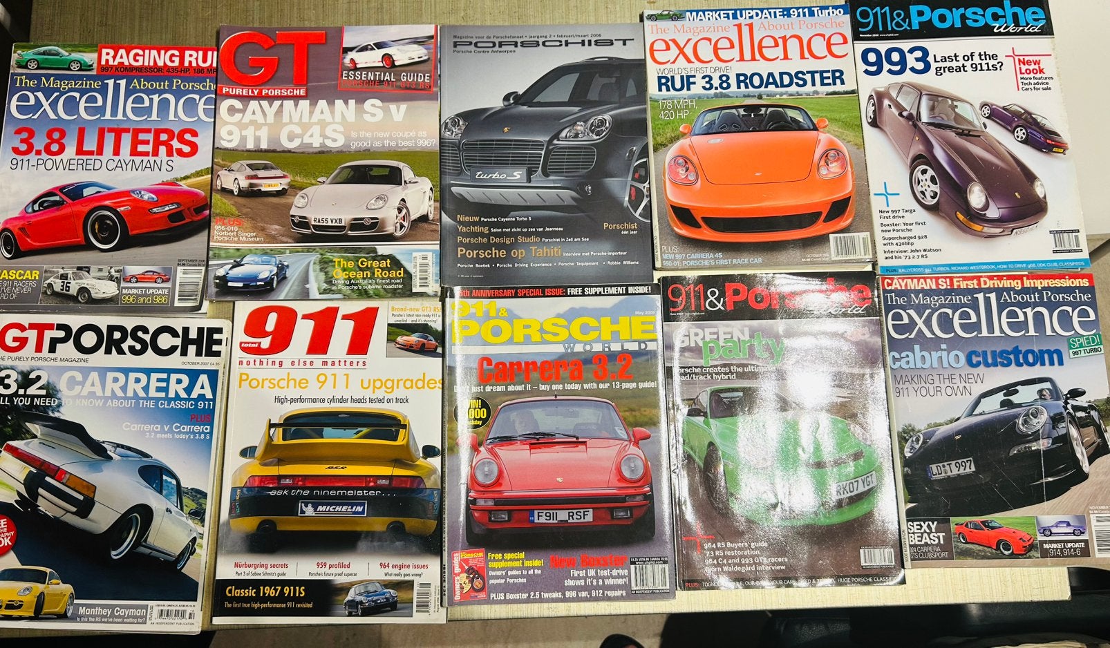 Lot de 55 magazines Porsche – 911, GT, Flat 6, Excellence, Enlèvement, Utilisé
