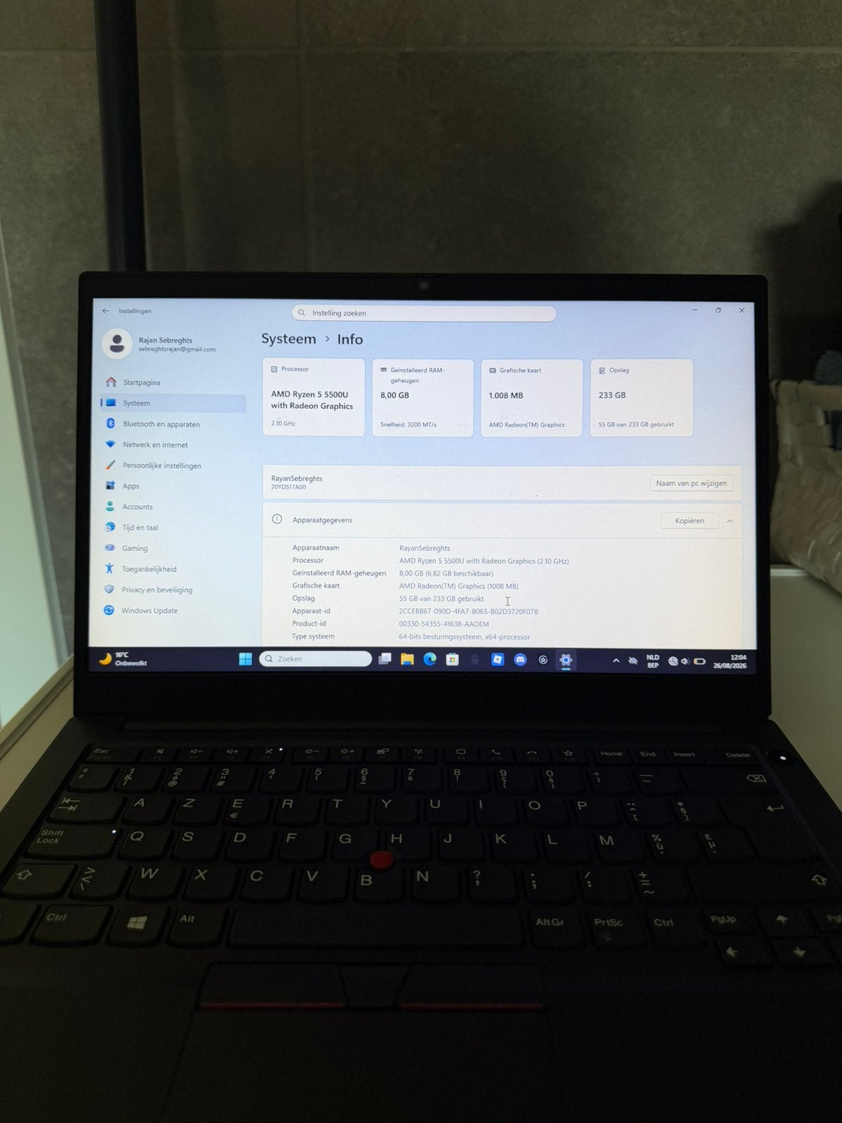 Lenovo thinkpad laptop, Ophalen, Met videokaart, 2 tot 3 Ghz, 8 GB