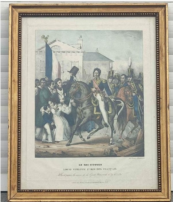 Ancienne gravure le roi citoyen Louis Philippe 1er, Enlèvement ou Envoi, Gravure