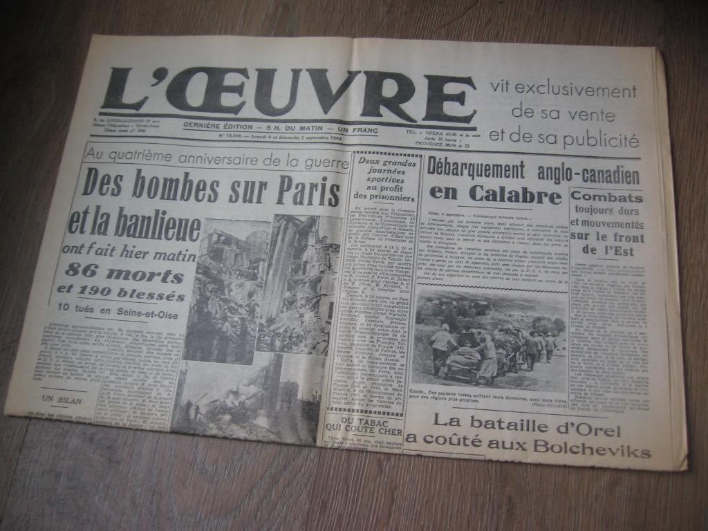 Journaux de guerre 40-45, Enlèvement ou Envoi