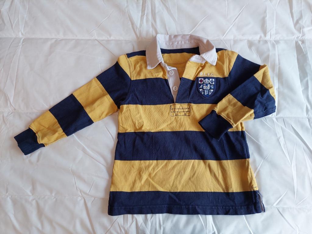 T-shirt (polo) 6 ans manches longues ligné jaune et bleu, Enfants & Bébés, Vêtements enfant | Taille 116, Garçon, Chemise ou À manches longues