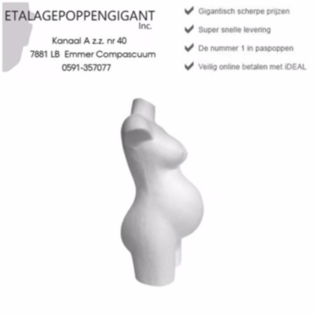 Zwangerschaps Torso / Positie Piepschuim Torso / EPG, Neuf, Taille 38/40 (M), Autres couleurs, Autres types