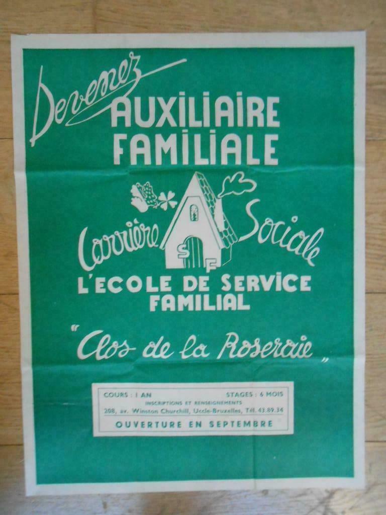 Originele affiche school te Ukkel -Brussel, Verzamelen, Posters, Ophalen of Verzenden