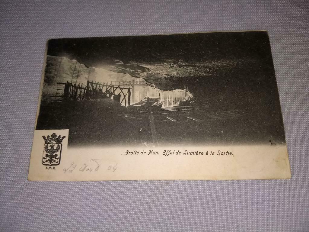 Postkaart 1904 - Grotten van Han, Enlèvement ou Envoi, Avant 1920, Affranchie