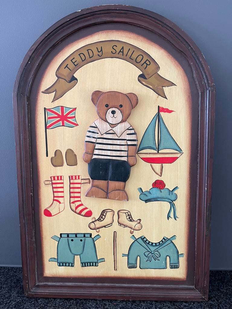 Vintage beer Teddykader, Kinderen en Baby's, Ophalen of Verzenden, Gebruikt, Wanddecoratie