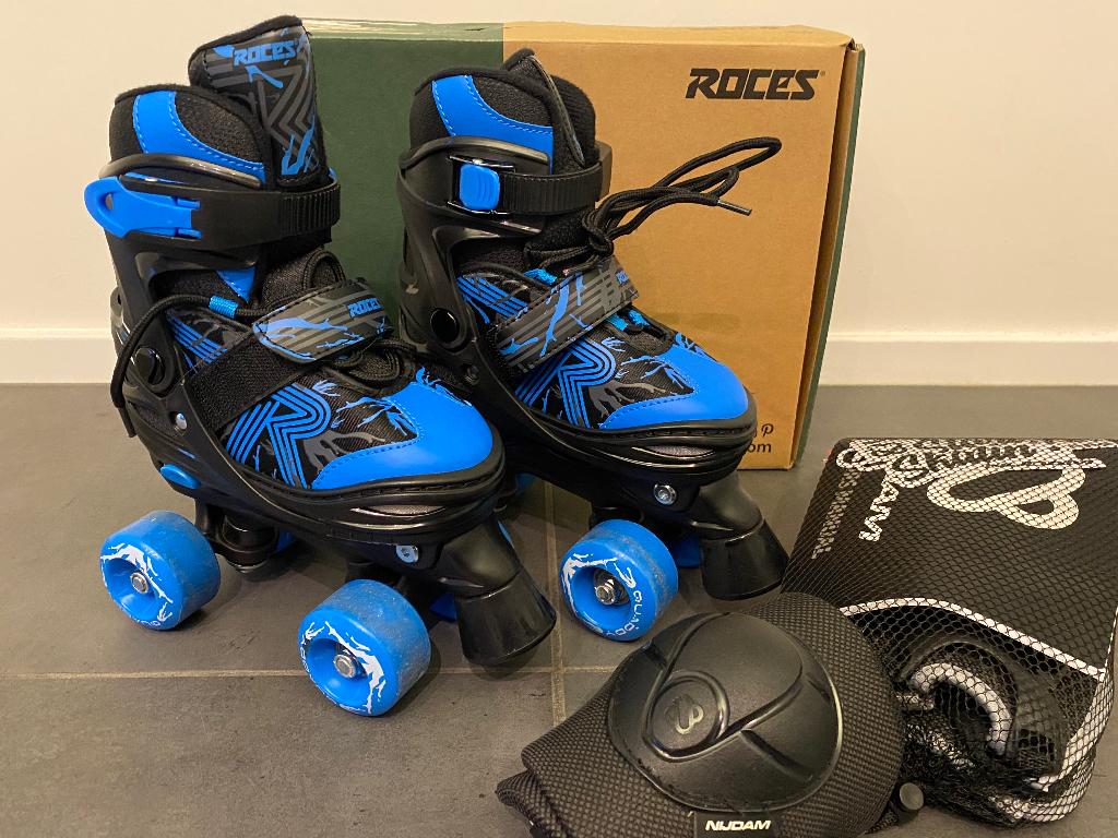 Rolschaatsen Roces met beschermingsset, Ophalen, Verstelbaar, Zo goed als nieuw, Kinderen