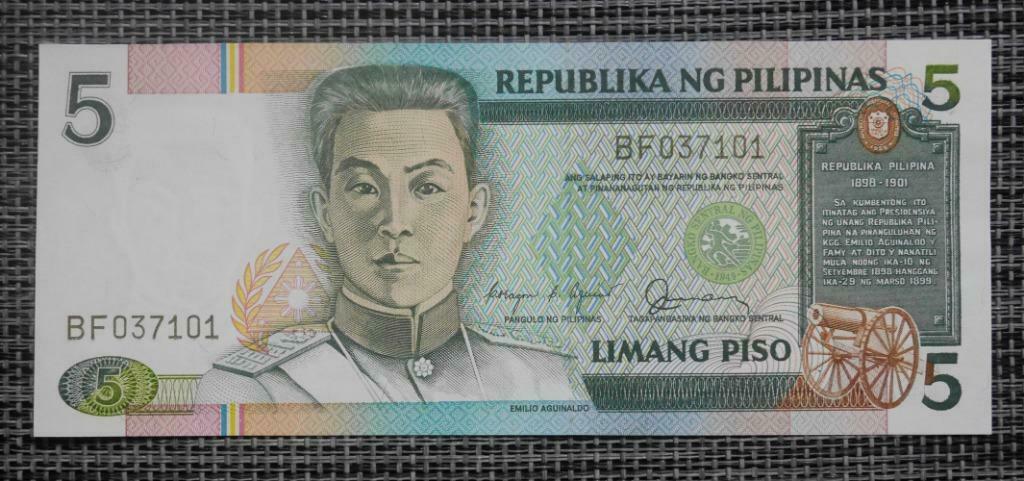 Billet 5 Piso Philippines 1985 UNC, Enlèvement ou Envoi, Autres pays, Série