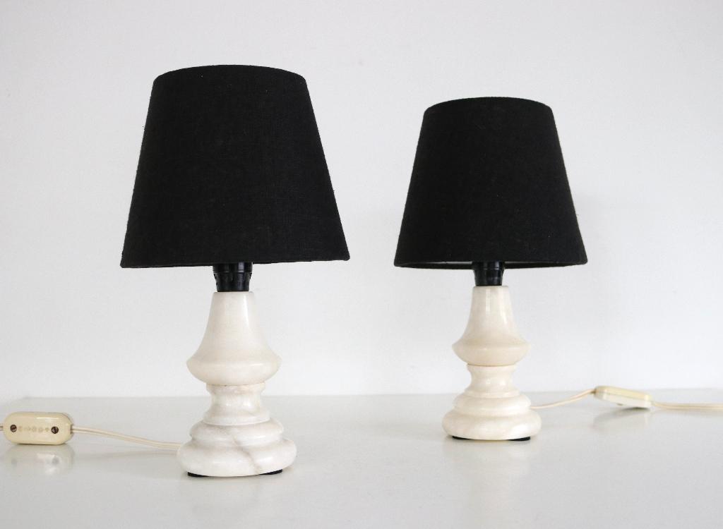 2 vintage nachtlampjes albast, Ophalen of Verzenden